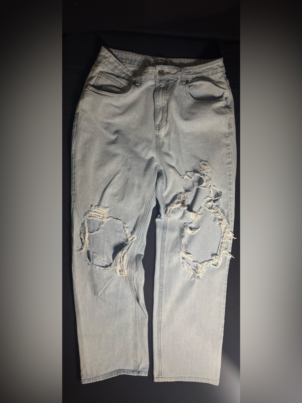 Blue Savvy Distressed Denim Light Wash Jeans size 15/32